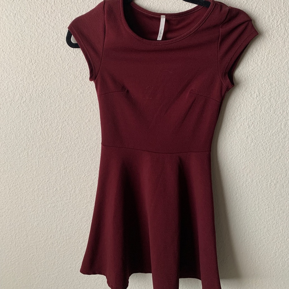 Maroon skater dress